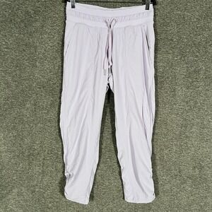 Lululemon Dance Studio Mid Rise Pant Womens 4 Purple Woven Ruched Cuff Athletic
